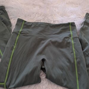Fabletics Olive Leggings with Lime Accents